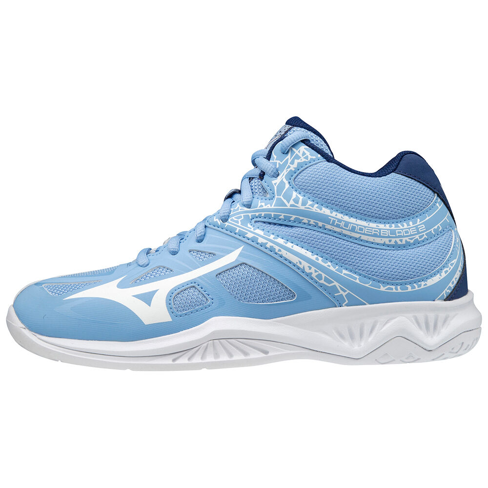 Mizuno Thunder Blade 2 Mid Cut Női Röplabda Cipő Kék/Fehér SZE347269